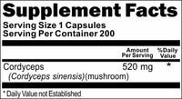 Private Label Cordyceps 520mg 200caps Private Label 12,100,500 Bottle Price