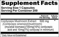 Private Label Cordyceps Extract 500mg 200caps Private Label 12,100,500 Bottle Price