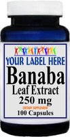 Private Label Banaba Leaf Extract 250mg 100caps Private Label 12,100,500 Bottle Price