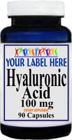 Private Label Hyaluronic Acid 100mg 90caps or 180caps Private Label 12,100,500 Bottle Price