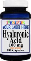 Private Label Hyaluronic Acid 100mg 90caps or 180caps Private Label 12,100,500 Bottle Price