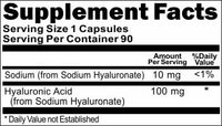 Private Label Hyaluronic Acid 100mg 90caps or 180caps Private Label 12,100,500 Bottle Price