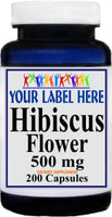 Private Label Hibiscus Flower 500mg 200caps Private Label 12,100,500 Bottle Price