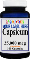 Private Label Capsicum 25,000mcg 100caps Private Label 12,100,500 Bottle Price