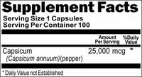 Private Label Capsicum 25,000mcg 100caps Private Label 12,100,500 Bottle Price