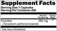 Private Label Feverfew 380mg 200caps Private Label 12,100,500 Bottle Price