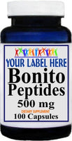 Private Label Bonito Peptides 500mg 100caps or 200caps Private Label 12,100,500 Bottle Price