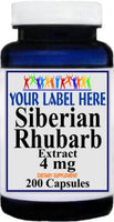 Private Label Siberian Rhubarb Extract 4mg 100caps or 200caps Private Label 12,100,500 Bottle Price