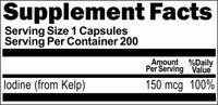Private Label Sea Kelp 150mcg 200caps Private Label 12,100,500 Bottle Price