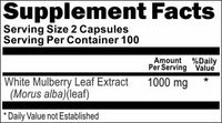 Private Label White Mulberry Leaf Extract 1000mg  200caps Private Label 12,100,500 Bottle Price