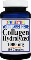 Private Label Collagen Hydrolyzed 1000mg 90caps or 180caps Private Label 12,100,500 Bottle Price