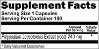 Private Label Polypodium Leucotomos Extract 240mg 100caps or 200caps Private Label 12,100,500 Bottle Price