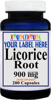 Private Label Licorice Root 900mg 200caps Private Label 12,100,500 Bottle Price