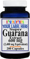 Private Label Super Guarana Extract Equivalent 2400mg 200caps Private Label 12,100,500 Bottle Price
