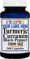 Private Label Turmeric Curcumin Black Pepper 2000mg 100caps or 200caps Private Label 12,100,500 Bottle Price