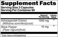 Private Label Ashwagandha Extract Black Pepper 1500mg 180caps Private Label 12,100,500 Bottle Price