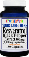 Private Label Resveratrol Extract Black Pepper Equivalent 3000mg 90 or 180caps Private Label 12,100,500 Bottle Price