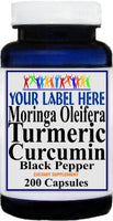 Private Label Moringa Oleifera Turmeric Curcumin Black Pepper 200caps Private Label 12,100,500 Bottle Price