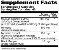 Private Label Moringa Oleifera Turmeric Curcumin Black Pepper 200caps Private Label 12,100,500 Bottle Price