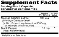 Private Label Moringa Oleifera Extract Black Pepper Equivalent 5000mg 180caps Private Label 12,100,500 Bottle Price