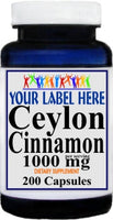 Private Label Ceylon Cinnamon 1000mg 200caps Private Label 12,100,500 Bottle Price