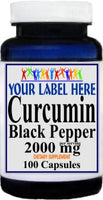 Private Label Curcumin Black Pepper 2000mg 100caps or 200caps Private Label 12,100,500 Bottle Price