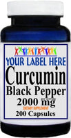 Private Label Curcumin Black Pepper 2000mg 100caps or 200caps Private Label 12,100,500 Bottle Price