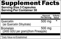Private Label Quercetin & Bromelain 90caps or 180caps Private Label 12,100,500 Bottle Price