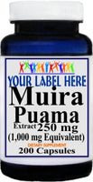 Private Label Muira Puama Extract Equivalent 1000mg 200caps Private Label 12,100,500 Bottle Price