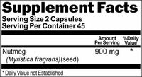 Private Label Nutmeg 900mg 90caps Private Label 12,100,500 Bottle Price