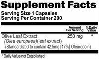 Private Label Olive Leaf Standardized Extract 250mg 200caps Private Label 12,100,500 Bottle Price