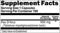 Private Label Pau D'Arco 500mg 100caps Private Label 12,100,500 Bottle Price