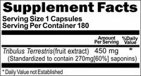 Private Label Tribulus Terestris Standardized Extract 450mg 180caps Private Label 12,100,500 Bottle Price