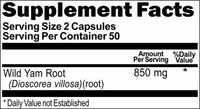 Private Label Wild Yam Root 850mg 100caps Private Label 12,100,500 Bottle Price