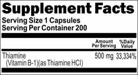 Private Label B-1 500mg 200caps Private Label 12,100,500 Bottle Price