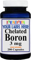 Private Label Chelated Boron 3mg 100caps or 200caps Private Label 12,100,500 Bottle Price