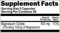 Private Label Magnesium Citrate 833mg 100caps or 200caps Private Label 12,100,500 Bottle Price