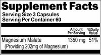 Private Label Magnesium Malate High Potency 1350mg 180caps Private Label 12,100,500 Bottle Price