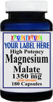 Private Label Magnesium Malate High Potency 1350mg 180caps Private Label 12,100,500 Bottle Price
