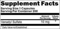 Private Label Vanadyl Sulfate 10mg 200caps Private Label 12,100,500 Bottle Price