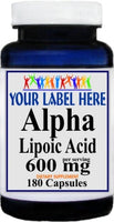 Private Label Alpha Lipoic Acid 600mg 90caps or 180caps Private Label 12,100,500 Bottle Price