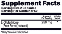 Private Label L-Glutathione Free Form 250mg 100caps or 200caps Private Label 12,100,500 Bottle Price