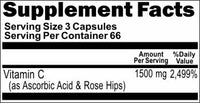 Private Label Vitamin C with Rosehips 1500mg 200caps Private Label 12,100,500 Bottle Price