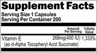 Private Label Vitamin E (Non-Oily) 268mg(400IU) 200caps Private Label 12,100,500 Bottle Price