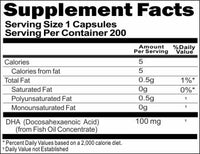 Private Label DHA Fish Oil (Emulsified Dry) 100mg 200caps Private Label 12,100,500 Bottle Price