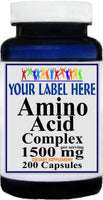 Private Label Amino Acid 1500mg Complex 200caps Private Label 12,100,500 Bottle Price