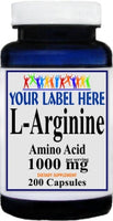 Private Label L-Arginine 1000mg 100caps or 200caps Private Label 12,100,500 Bottle Price