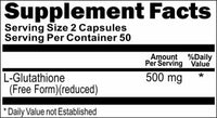 Private Label L-Glutathione Free Form 500mg 100caps or 200caps Private Label 12,100,500 Bottle Price