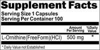Private Label L-Ornithine 500mg 100caps Private Label 12,100,500 Bottle Price