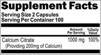 Private Label Calcium Citrate 1000mg 200caps Private Label 12,100,500 Bottle Price